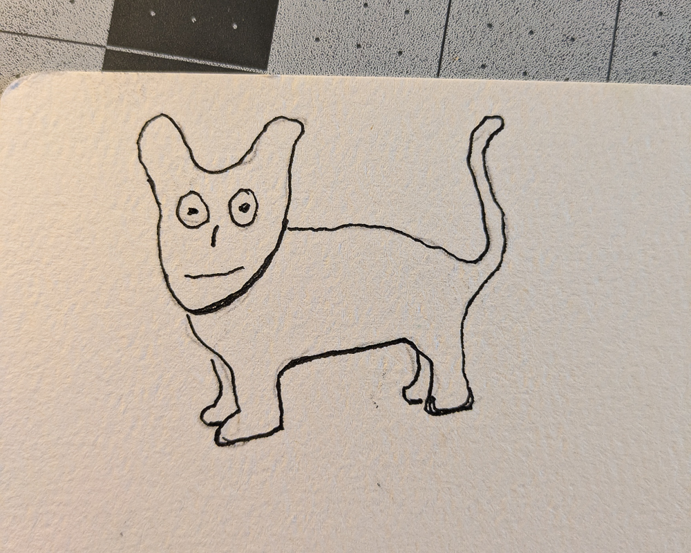 A doodle that might be a dog (or a cat)