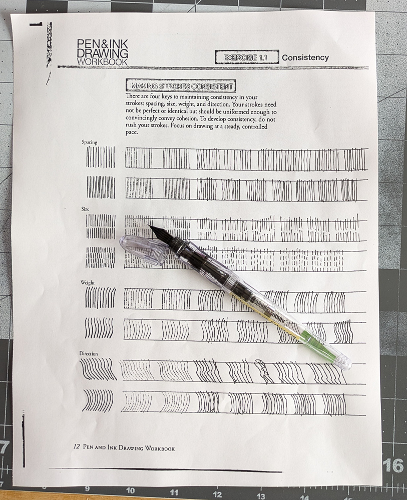 Lesson worksheet with many lines